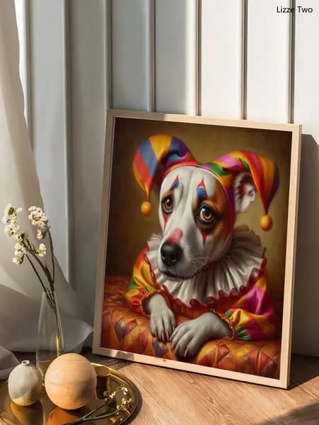 Постер "Клоун в костюме собаки", 40 см х 30 см