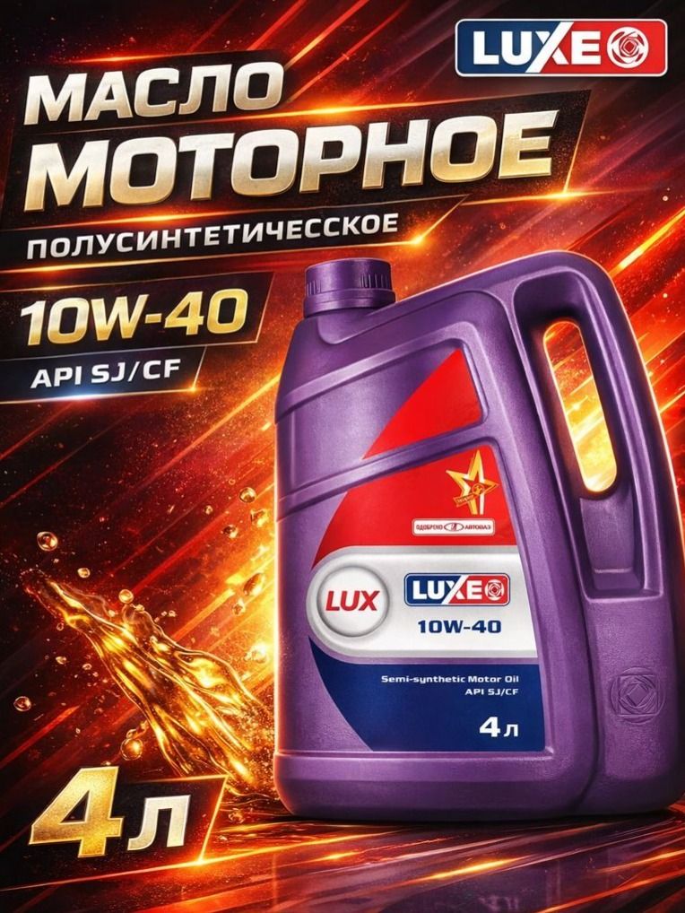 luxe API SJ/CF, ACEA A2/B2-98 10W-40 Масло моторное, Полусинтетическое, 4.001 л