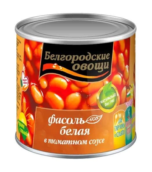 Белгородские овощи Фасоль белая в томате, 400 г