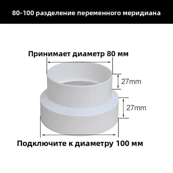 Редуктор дымовой трубы обратного клапана вытяжки