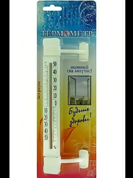 термометр оконный пластиковый Липучка