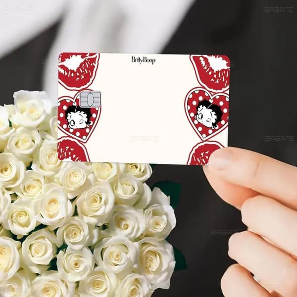 Betty Boop Бетти Буп Наклейка на банковскую карту, глянцевая противоцарапинная стильная