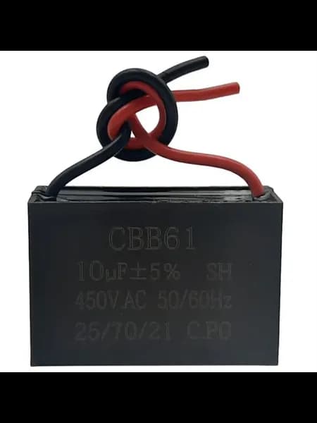 Пусковой конденсатор CBB61 10мкф, 450В гибкие выводы
