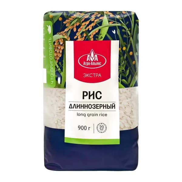 Рис Агро-альянс длиннозерный 900г