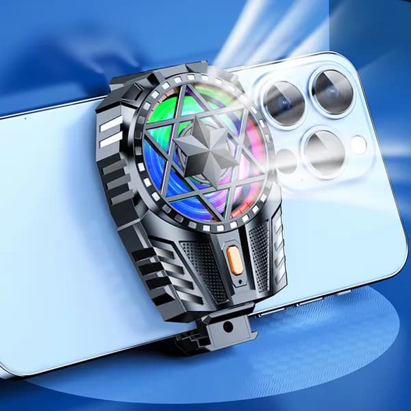 Охлаждающий вентилятор для смартфона с регулируемой скоростью, RGB-подсветкой и эластичным креплением