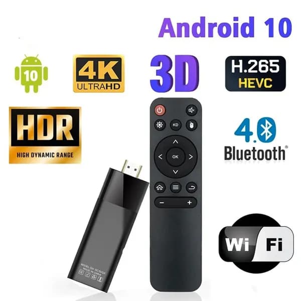 Q6 Смарт-ТВ-палка Андроид 10 двойной Wi-Fi 4K HDR10 мини-телевизор Android 10.0 1 ГБ 8 ГБ Игровая приставка