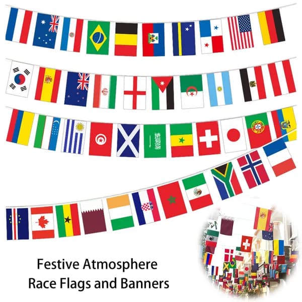Флаги стран-участниц чемпионата мира по футболу 2026, комплект из 42 штук, размер 14 21 см