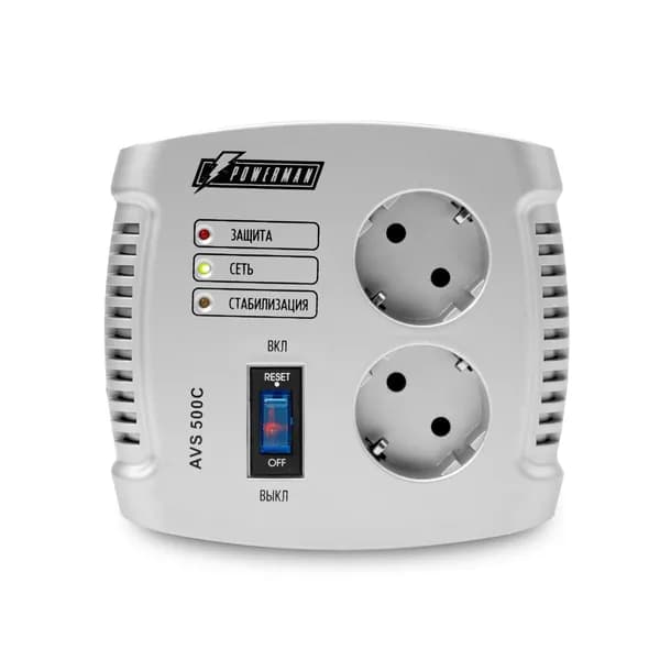 Стабилизатор напряжения Powerman 2 розетки AVS 500C