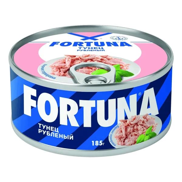 Тунец Fortuna рубленый кусочки в собственном соку 185 г