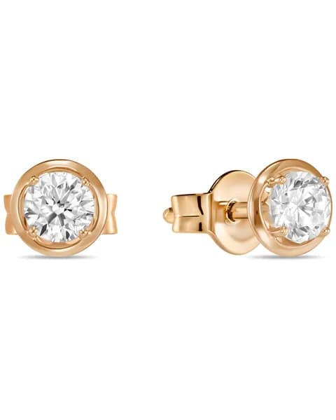 Серьги пусеты из красного золота 585 пробы с Фианитом MIUZ Diamonds