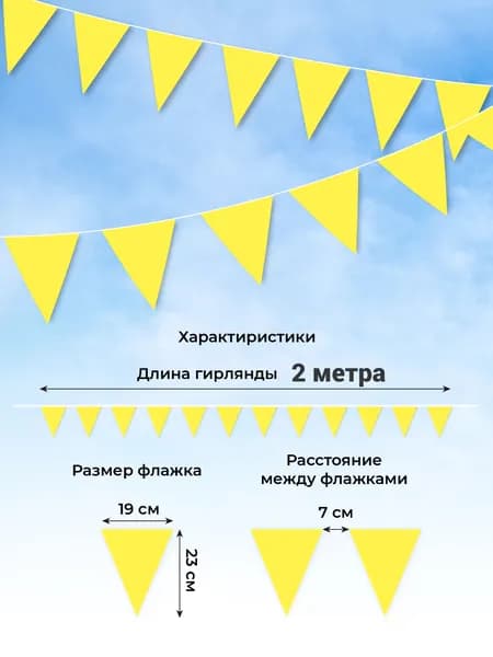 Флажковая растяжка, гирлянда из текстильных флажков