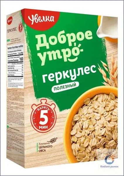 Увелка Хлопья овсяные Геркулес полезный 400 грамм