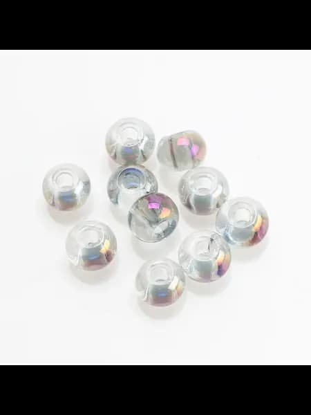 Стеклянные бусины круглые серебряные 10x14 мм cd19
