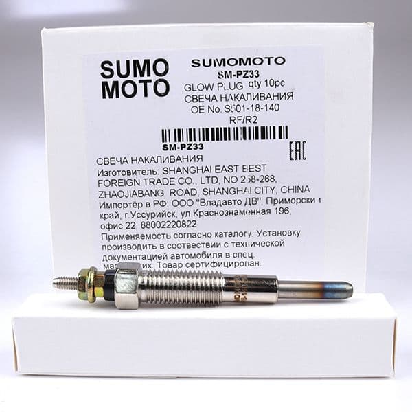 Свеча накаливания Sumomoto SM-PZ33 10,5V; Mazda двигатель RF; R2; XA