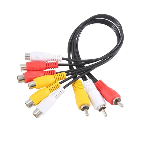 Новый 3 разъема RCA папа на 6 разъемов RCA мама Разветвитель аудио-видео AV-