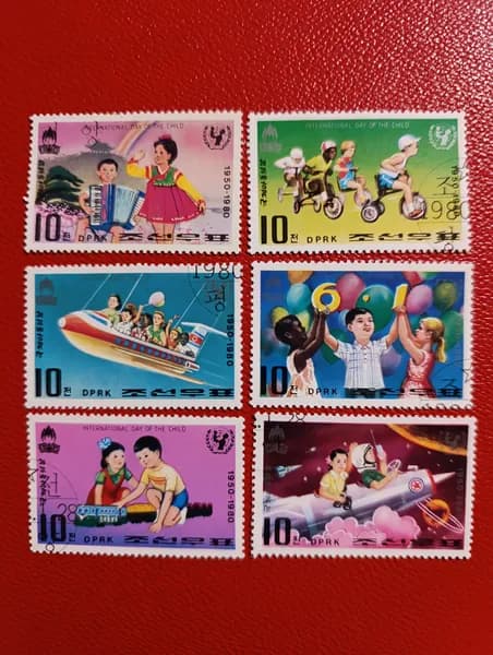 Марки Северная Корея. 1980. Серия: "30-я годовщина Международного дня ребенка - ЮНИСЕФ. Редкость. См. фото