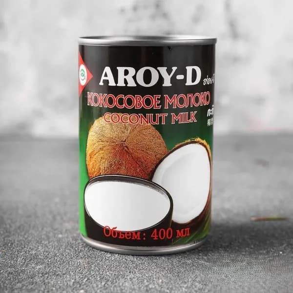 Кокосовое молоко Aroy-d натуральное без сахара, 17-19% жирность, 400 мл