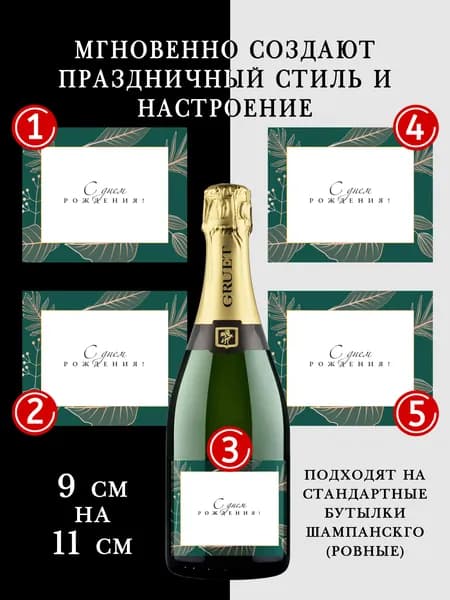 Наклейки на бутылки шампанского
