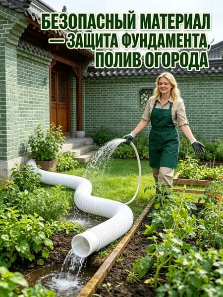 Гибкий удлинитель водосточной трубы 80/100 мм, пластиковая дренажная труба для отвода воды от фундамента, универсальный переходник для водостока
