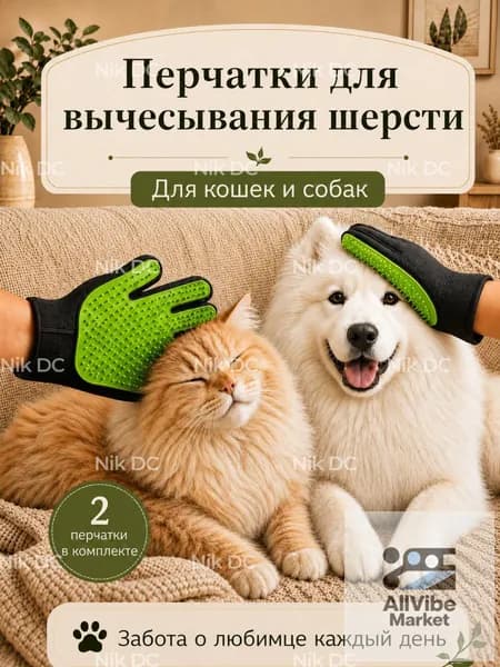 Перчатки для вычесывания шерсти