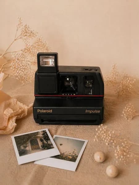 Фотоаппарат мгновенной печати винтажный Polaroid Impulse, чёрный