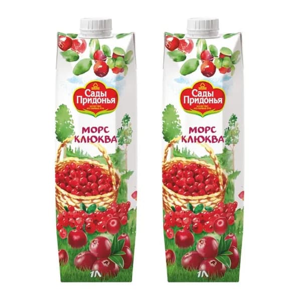 Сады Придонья Морс клюквенный 1 л, 2 шт