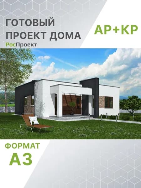 Проект RPg3341 - Проект одноэтажного жилого дома с террасой, двумя спальнями и камином (85 м2, 13м x12м)
