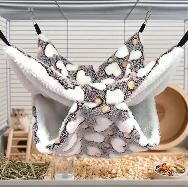 мягкий гамак для декоративных крыс, 20 см, цвет какао с сердечками