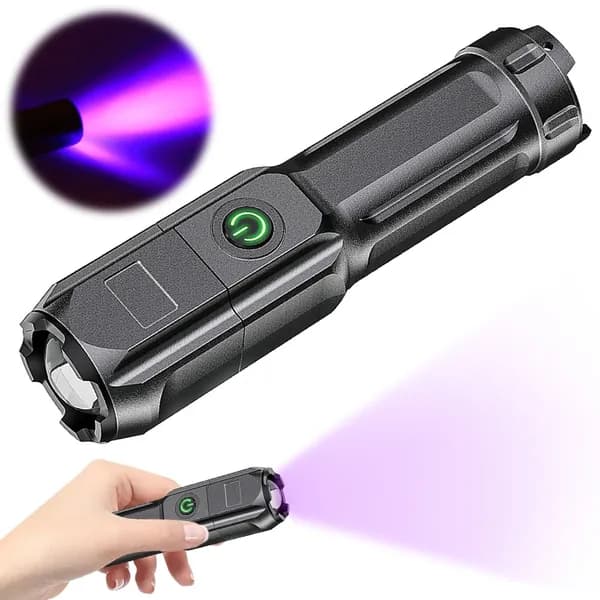 УФ-фонарик 395 нм USB, перезаряжаемый Blacklight для обнаружения пятен от животных