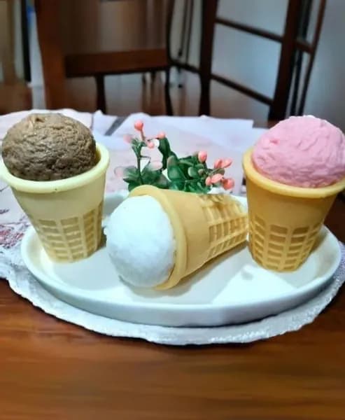 Мороженое -3 шт в наборе Шоколадное , фруктовое, пломбир Сувенирное мыло