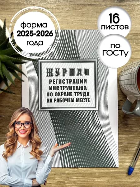 Журнал регистрации инструктажа по охране труда на рабочем месте, А4