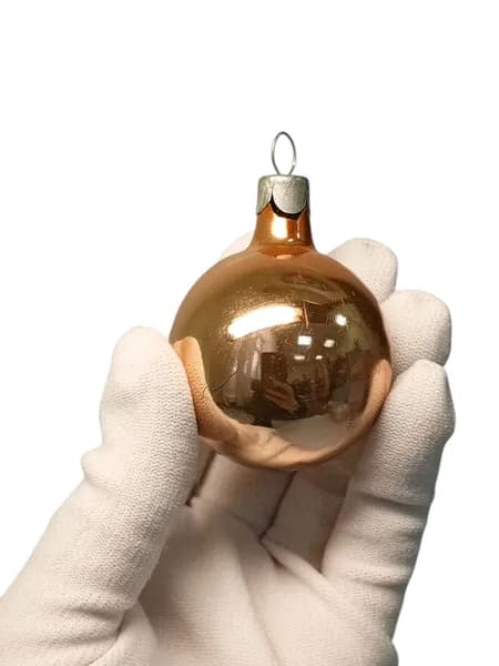 Советская ёлочная игрушка золотистый шар,сделано в СССР.