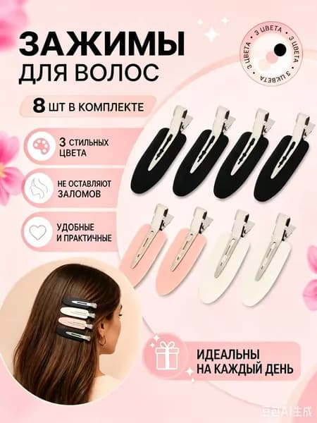 Зажим для волос, аксессуары для волос/Набор 8 шт.