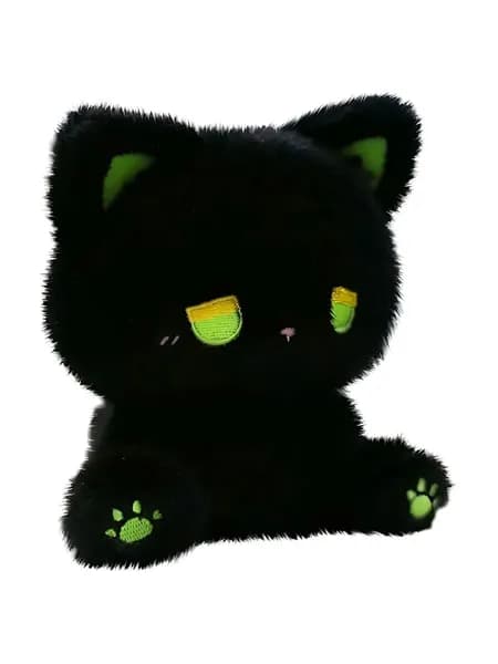BESTSKY Черный кот плюшевая игрушка, 7 дюймов, подарок для девочек и мальчиков, мягкая подушка для объятий, аниме.