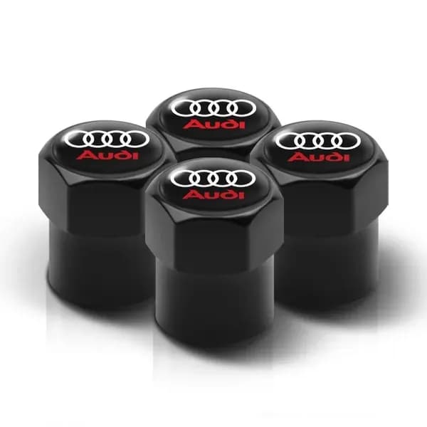 4 черные металлические крышки на клапаны автомобильных шин с логотипом Audi, подходят для Audi Q3 Q4 Q5 Q6 Q7 B8 B6 C6 8p B7 C5 A3 A4 A5 A6 A7 A8 S3 S4 S5 S6