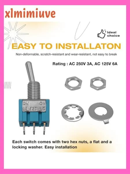 AC 3A/250V 6A/125V 6 Pin DPDT On/On 2-х позиционный мини тумблер синий