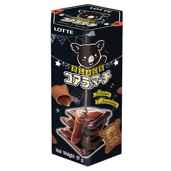 Lotte Печенье Коала Марч темный горький шоколад с начинкой, 37 г