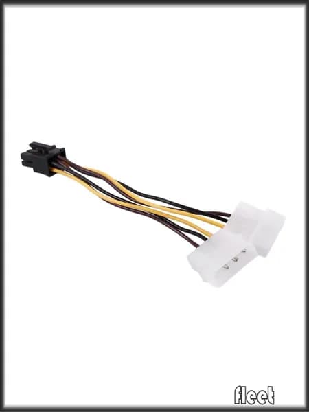 Двойной 4-контактный разъем Molex IDE совместим с 6-контактного разъема питания графической карты PCI-E Кабель-адаптер