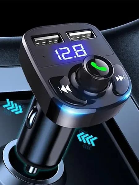 Автомобильный модулятор, FM трансмиттер X8 Bluetooth, черный / Bluetooth трансмиттер в прикуриватель машины с 2 USB выходами. 3.1 A, черный