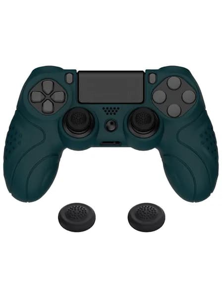 Силиконовый чехол для геймпада PS4, противоскользящий, темно зеленый