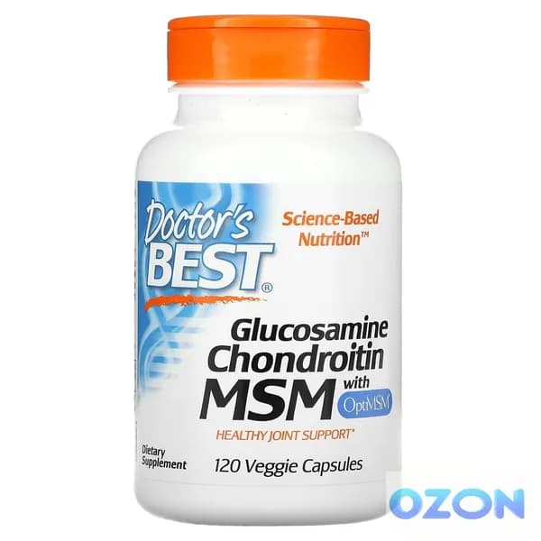 Глюкозамин хондроитин MSM, для суставов и связок Glucosamine Chondroitin MSM, 120 капсул