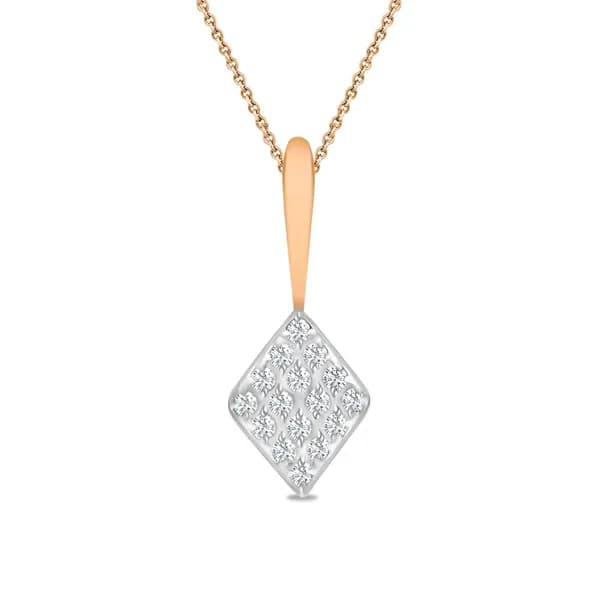 Подвеска на шею с фианитами из красного золота 375 пробы 585GOLD