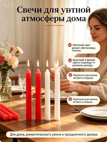Свечи церковные цифра 0 "без аромата" 16 см 10 шт