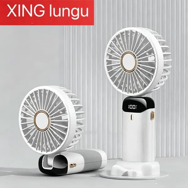 XINGL Напольный вентилятор Мини с Портативным Дизайном, Сильный Ветер, Удобен для Путешествий и Офиса, белый