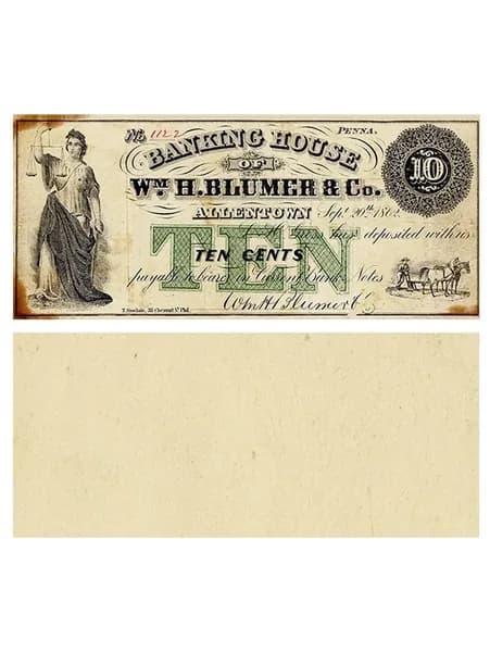10 центов 1862 США, Allentown, копия