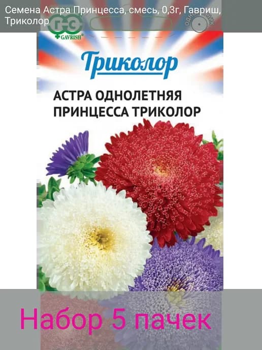 Астра Принцесса смесь Триколор (набор 5шт)