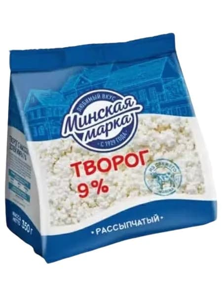 Творог рассыпчатый Минская марка 9% БЗМЖ 350 г - 4 шт