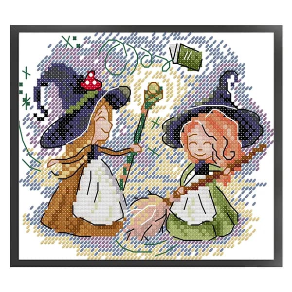 Крестиковый набор Маленький волшебник 2 на хлопковой канве 14CT, 18 15 см, с контурной печатью и полупетлёй