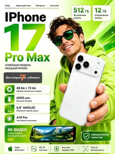 смартфон 17 pro 512 gb nano-SIM+eSIM