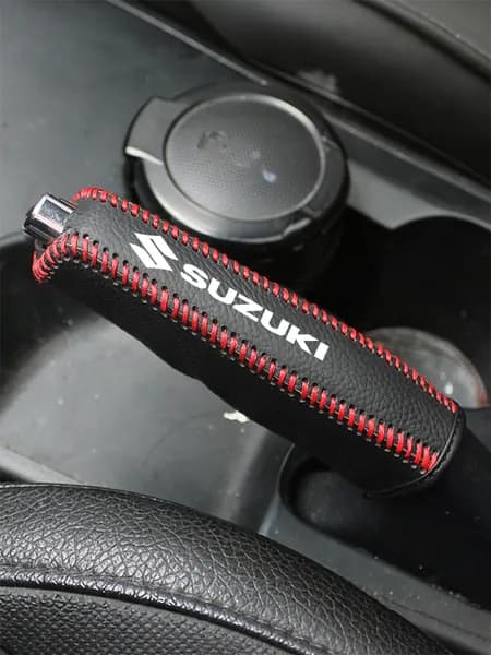 Кожаная накладка на ручной тормоз-Suzuki, 1 шт., декоративная накладка на салон автомобиля.